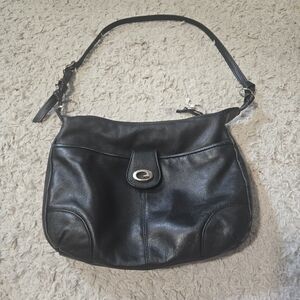 Coach Black Leather Shoulder Bag